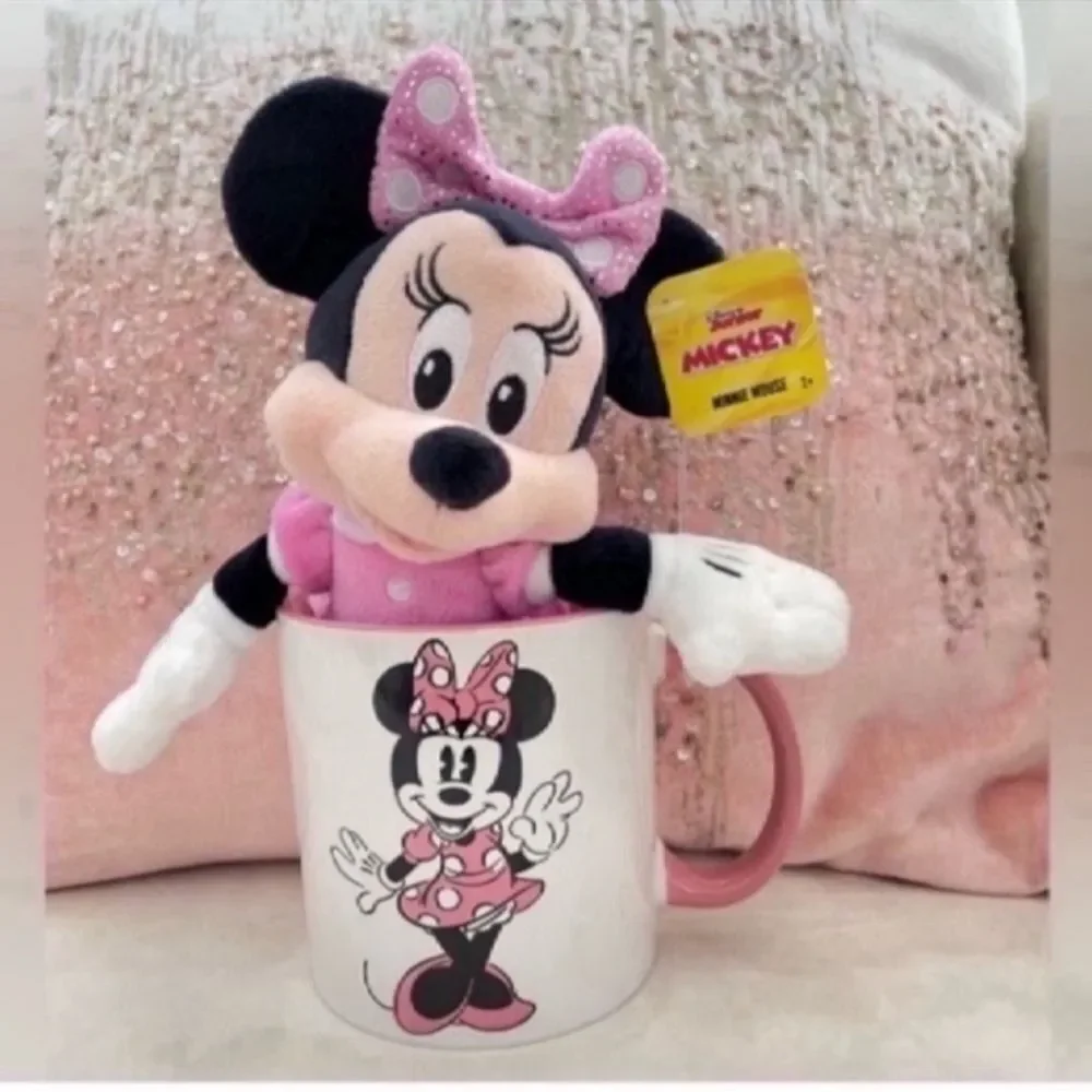 Disney Minnie Mouse Plush + Large Cup Mug Gift Set NEW